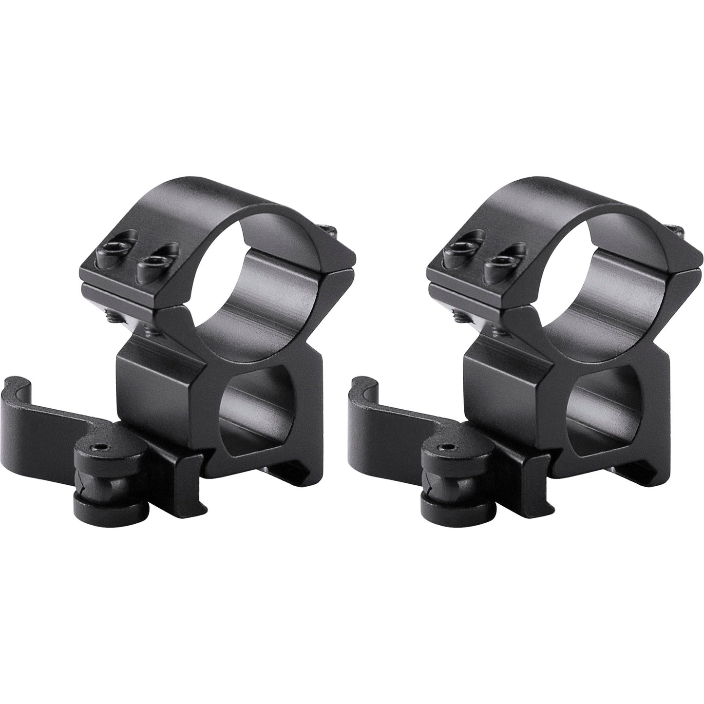 Barska 1 Inch High Weaver Style See Through Quick Release Scope Rings with Detach Levers for Weaver Picatinny Rails