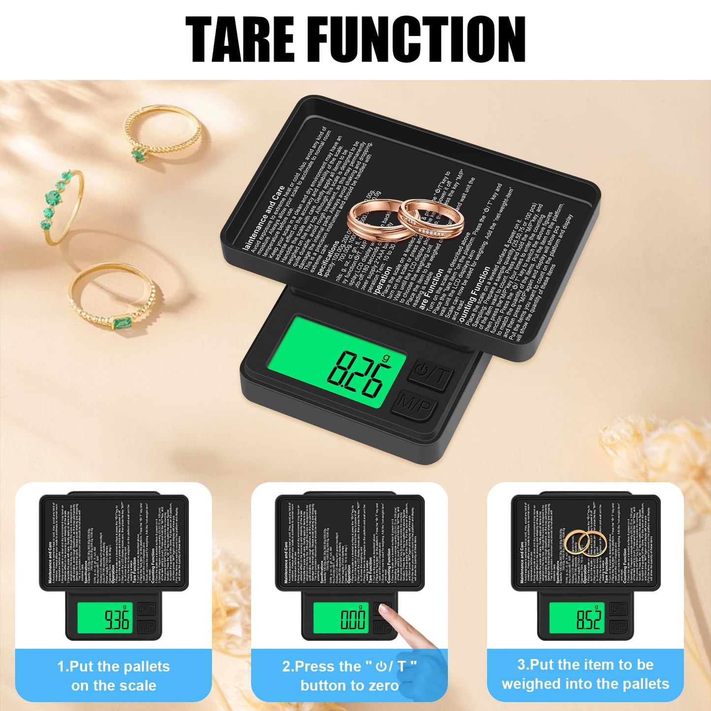 Digital Pocket Scale 1000g x 0.01g, Diyife Portable Precision Gram Scale Jewelry Scale with Protective Cover, Auto-Off, Backlit LCD, 7 Units Tare, for Food, Kitchen, Coffee, Battery Included