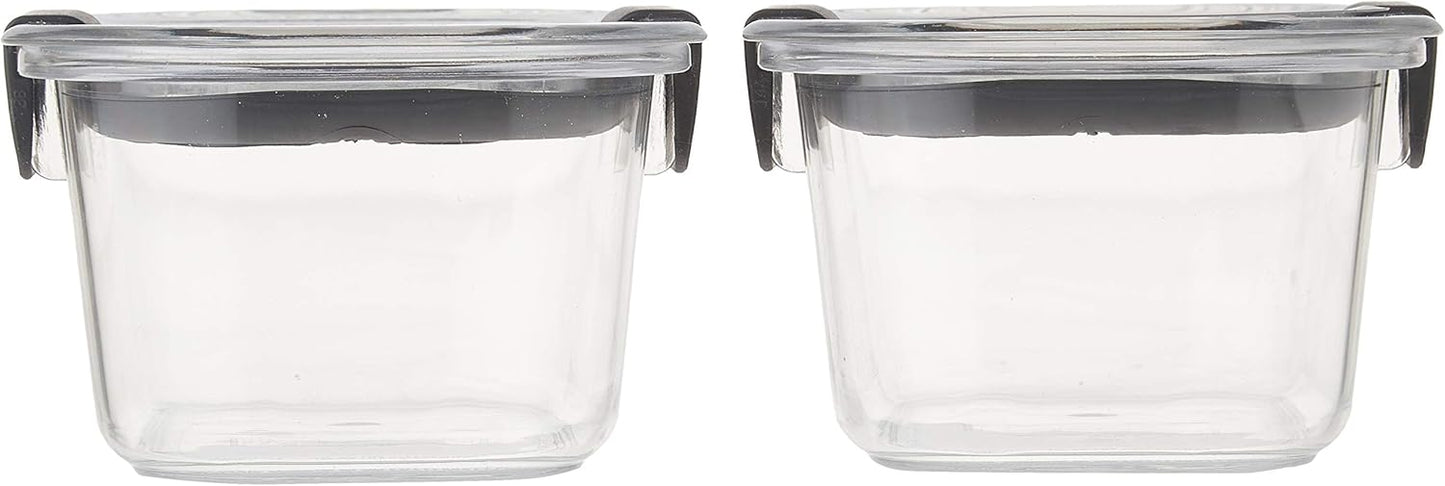 Rubbermaid Brilliance Food Storage Containers - Small 1.3 Cup Clear 2-Pack for Freshness