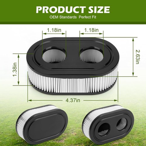 593260 Air Filter - Professional Replacement for Lawn Mowers | Fits 550E, 500EX, 625 Engines (2 Pcs)