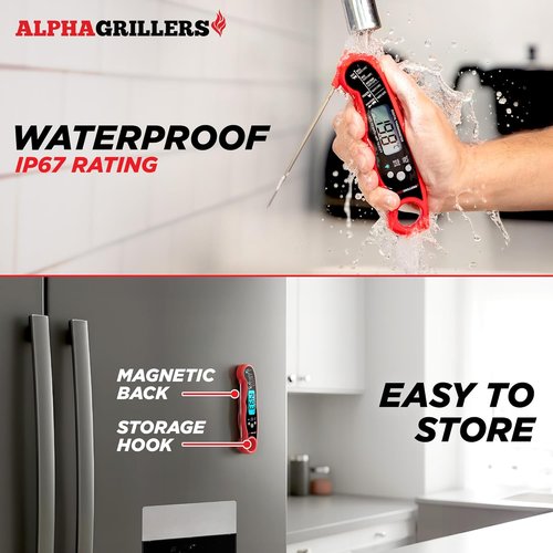Alpha Grillers Digital Meat Thermometer - Instant Read Cooking Tool for Perfect Grilling | Ideal Gift for Food Lovers