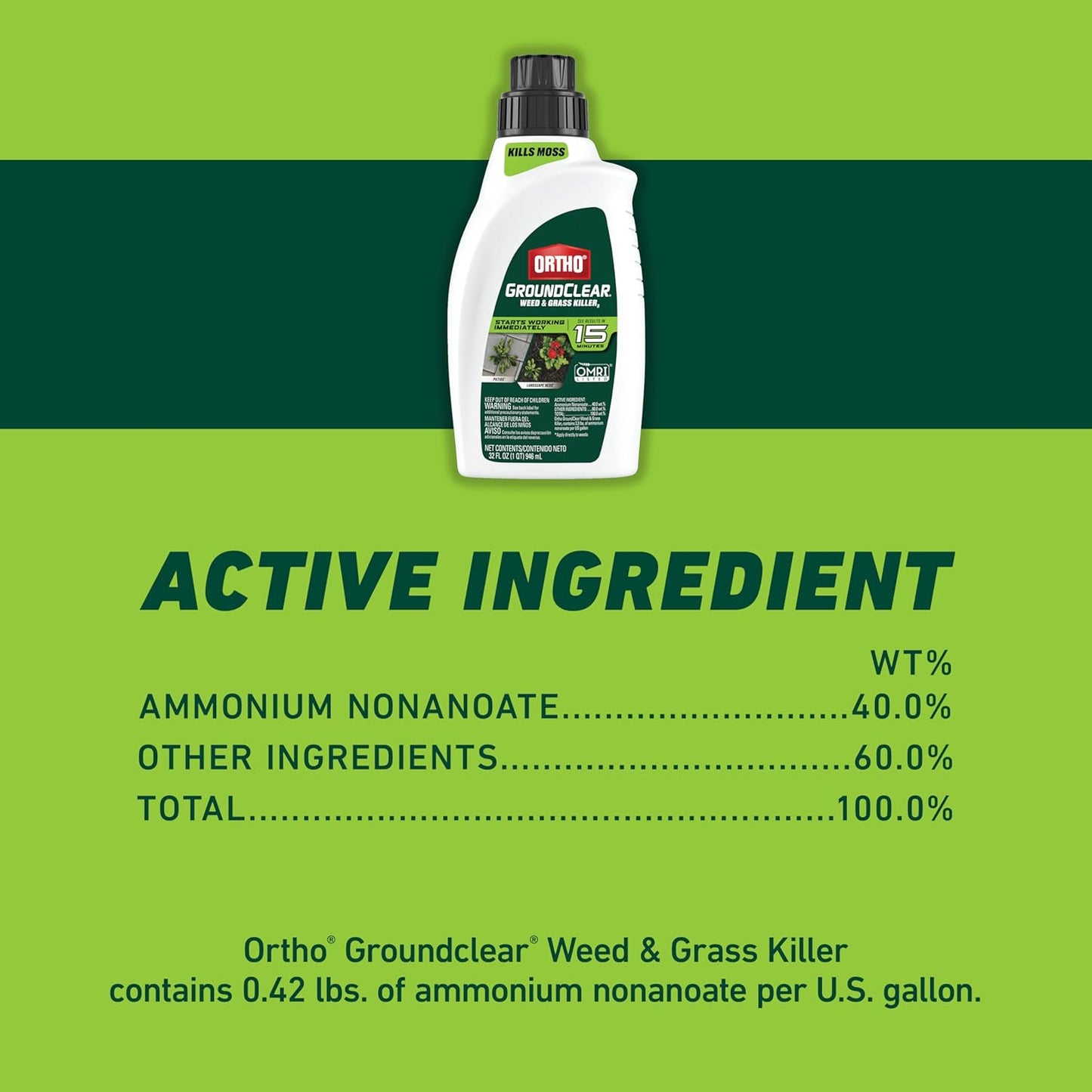 Ortho GroundClear Weed Killer Concentrate - Kills Dandelions, Crabgrass & More | 32 Fl. Oz.