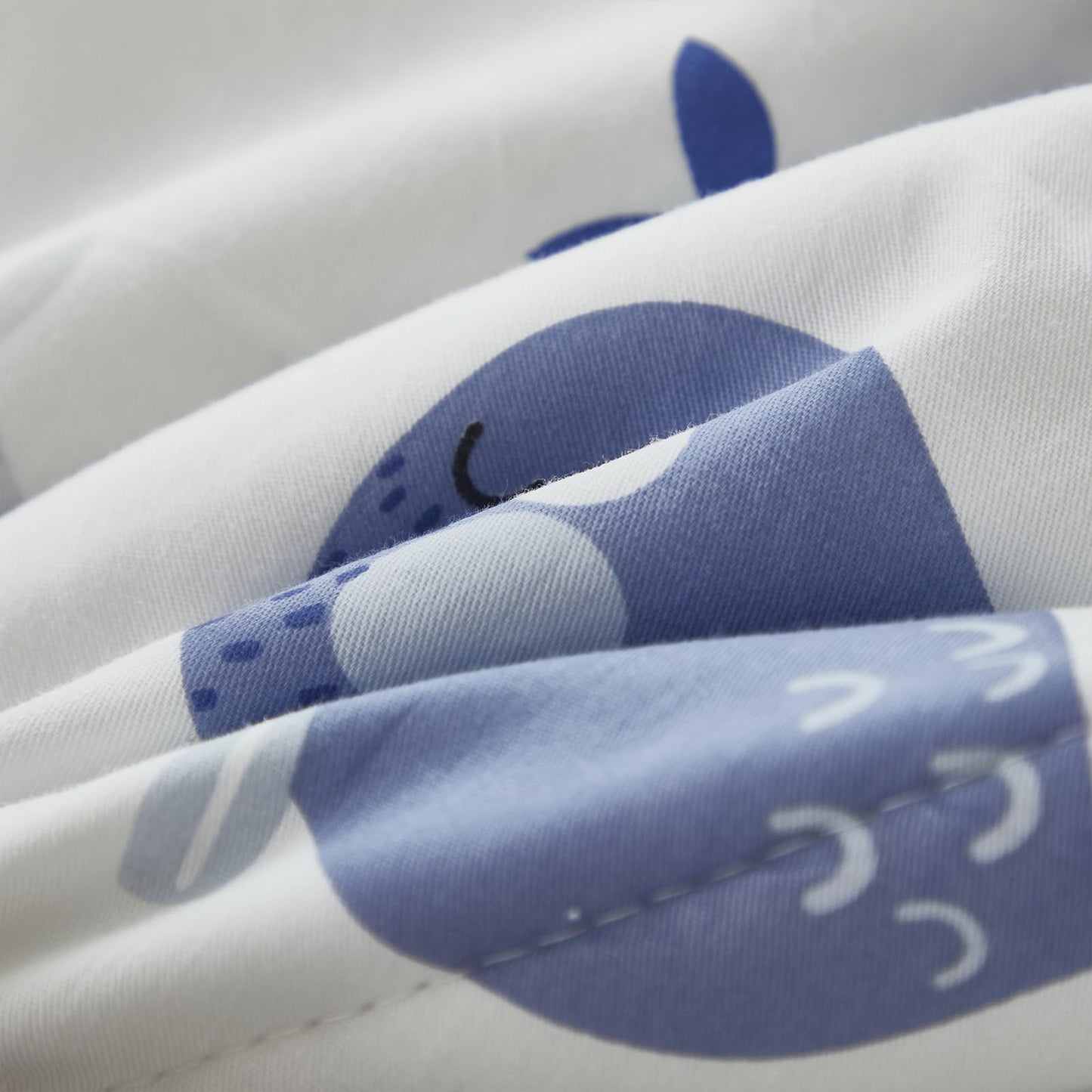 Brandream Kids Duvet Cover Twin Size Cotton Boys Girls Cute Cartoon Blue White Seaworld Comforter Set Ocean Fish Bedding Set 3 Piece