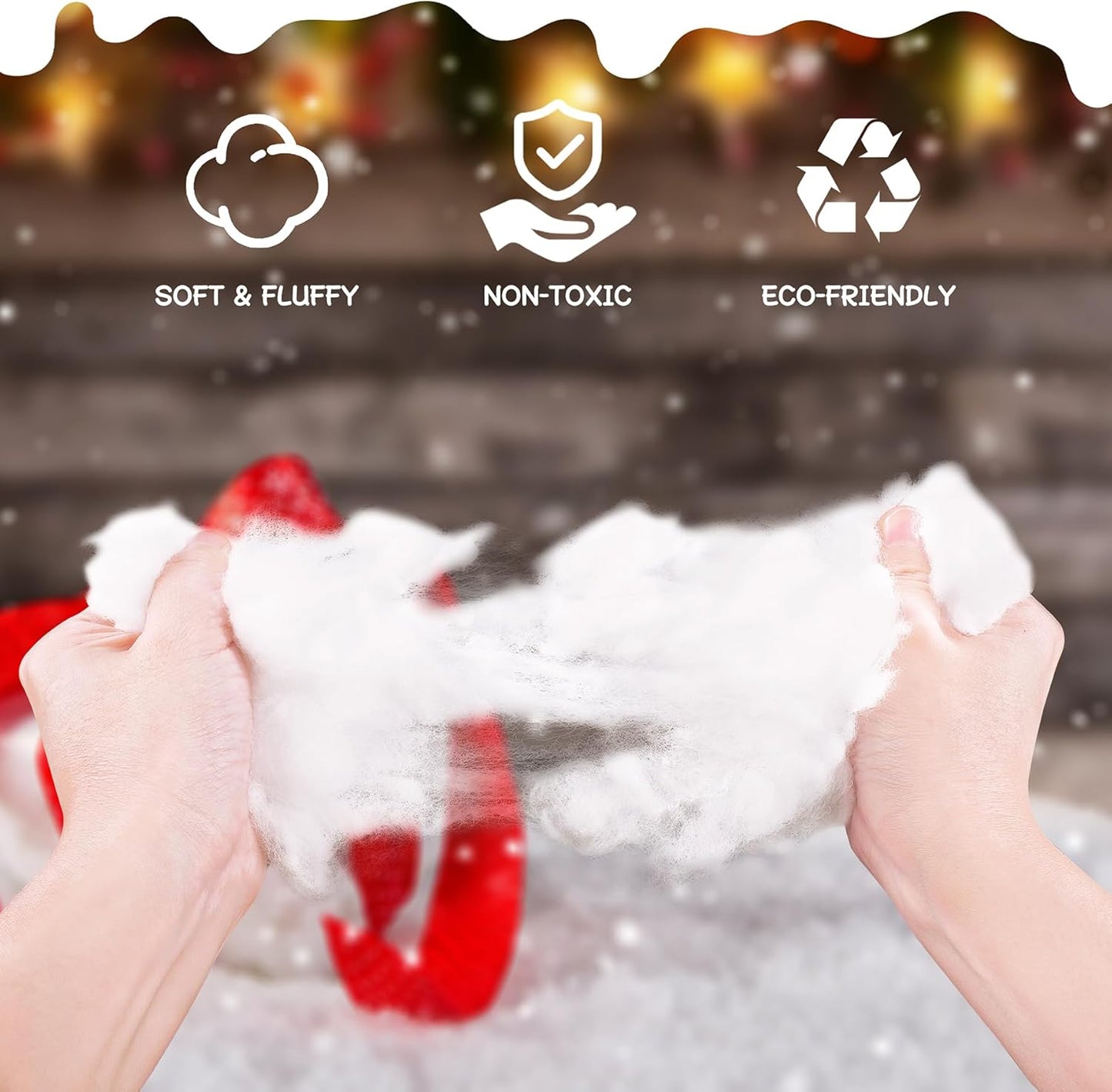 Skiennix Fake Snow Decor - 520g Fluffy Artificial Snow for DIY Christmas & Holiday Displays