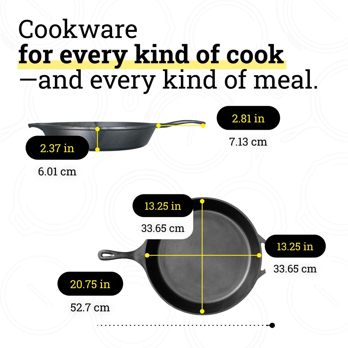 Lodge Seasoned Cast Iron Skillet - PFAS-Free, Non-Toxic Cookware - Use with an Oven, Stove, Grill, or Campfire - Naturally Non-Stick & Oven Safe - 13.25 Inches