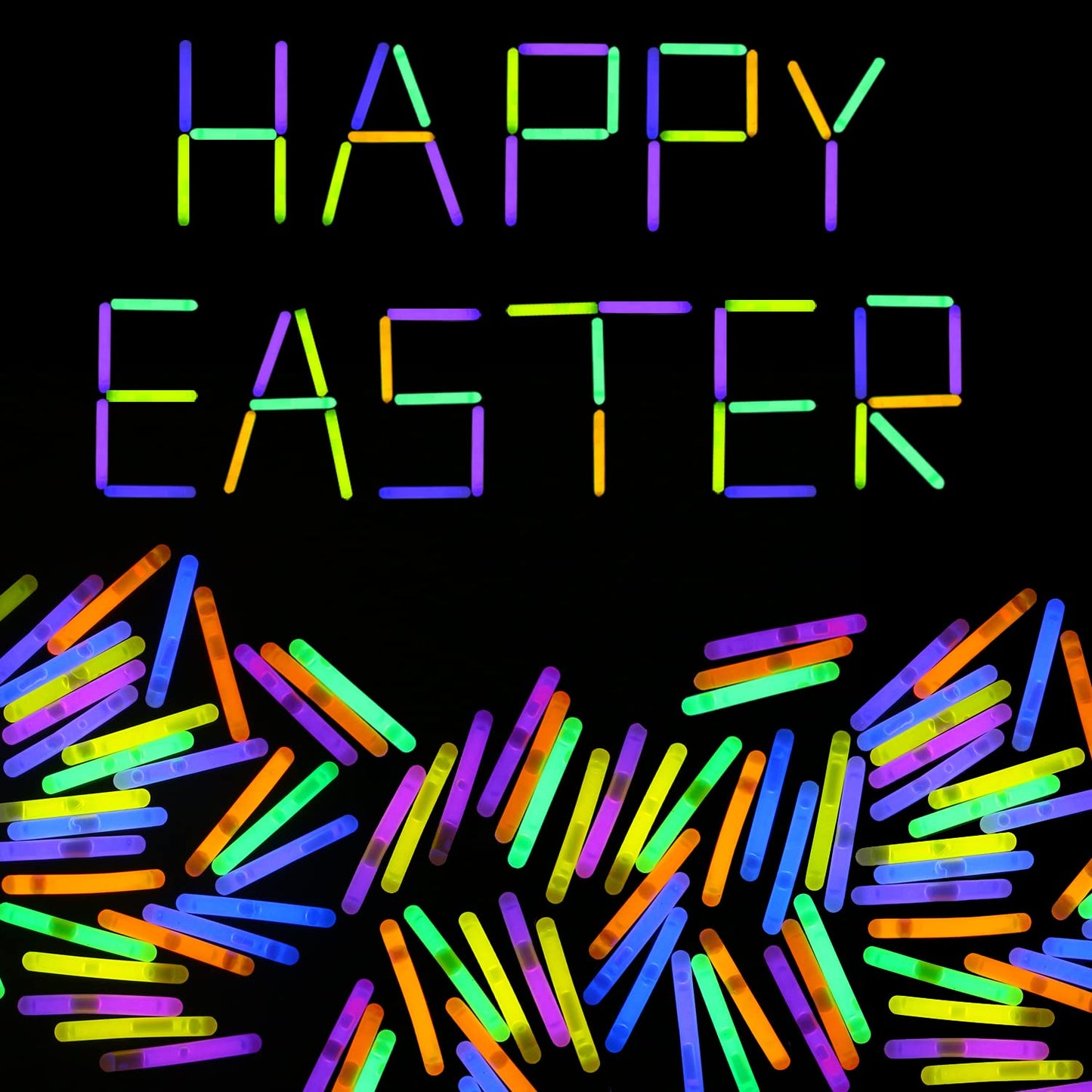 LOMIMOS 100 Easter Mini Glow Sticks(2"),5 Colors Small Toys,Party Favors,for Kids,Easter Egg Basket,Christmas,Halloween