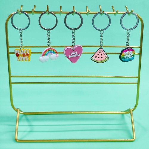 Gibleitz 30pcs Random Different Keychains,Mixed Non-Repeat Cute Key Chain for Classroom Prizes Students Incentives Holiday Gifts Party Favors