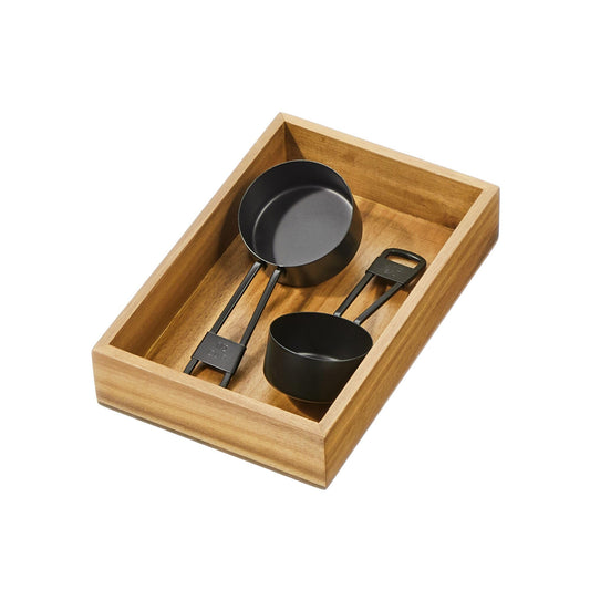 iDesign Acacia Wood Kitchen and Pantry Small Drawer Organizer Bin