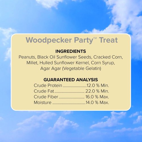 Blue Seal Woodpecker Suet Treat Bars - No Mess Bird Feed for Woodpeckers & Cardinals | 8 oz Cakes (Pack of 12)