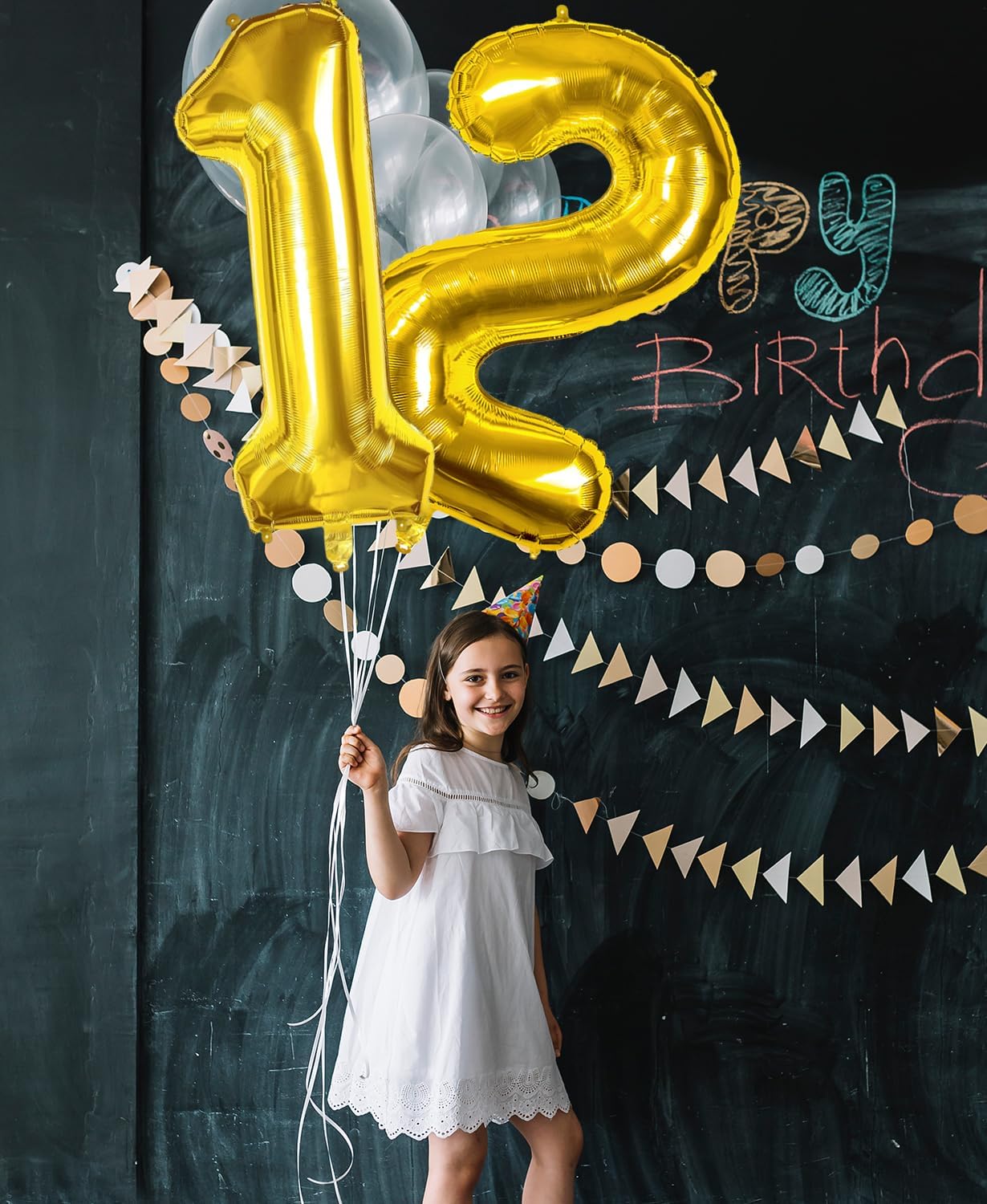 Smlpuame Gold 40-Inch Number Balloons 0-9 | Large Helium Foil Balloons for Birthday & Wedding Celebrations