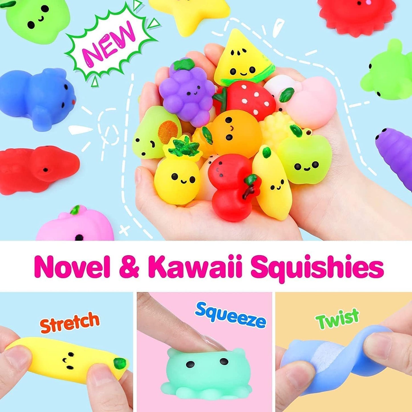 Skiennix 120 Pcs Squishy Fidget Toys - Perfect Party Favors for Kids | Ideal for Goodie Bags & Prizes