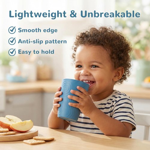 BUSOKIP 12oz Wheat Straw Cups Set of 6, Alternatives to Plastic Cups Reusable, Unbreakable Drinking Glasses, Microwave & Dishwasher Safe Drinking Cup, Small Water Cup for Kitchen, Party (Multicolor)