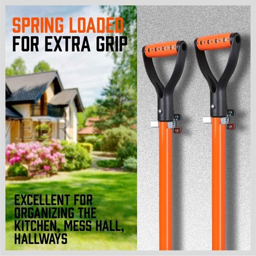 HORUSDY 10-Pack Spring Grip Mop and Broom Holder - Durable Storage Solution for Tools & Cleaners