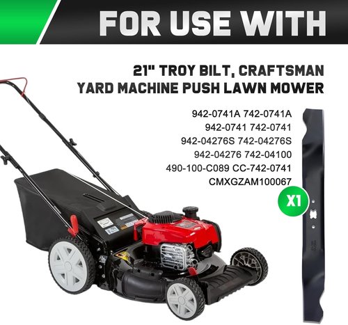 Grasscool TB110 Mulching Blade - Compatible with Troy Bilt 21" Deck Mowers | Replace 942-0741A, 742-0741A