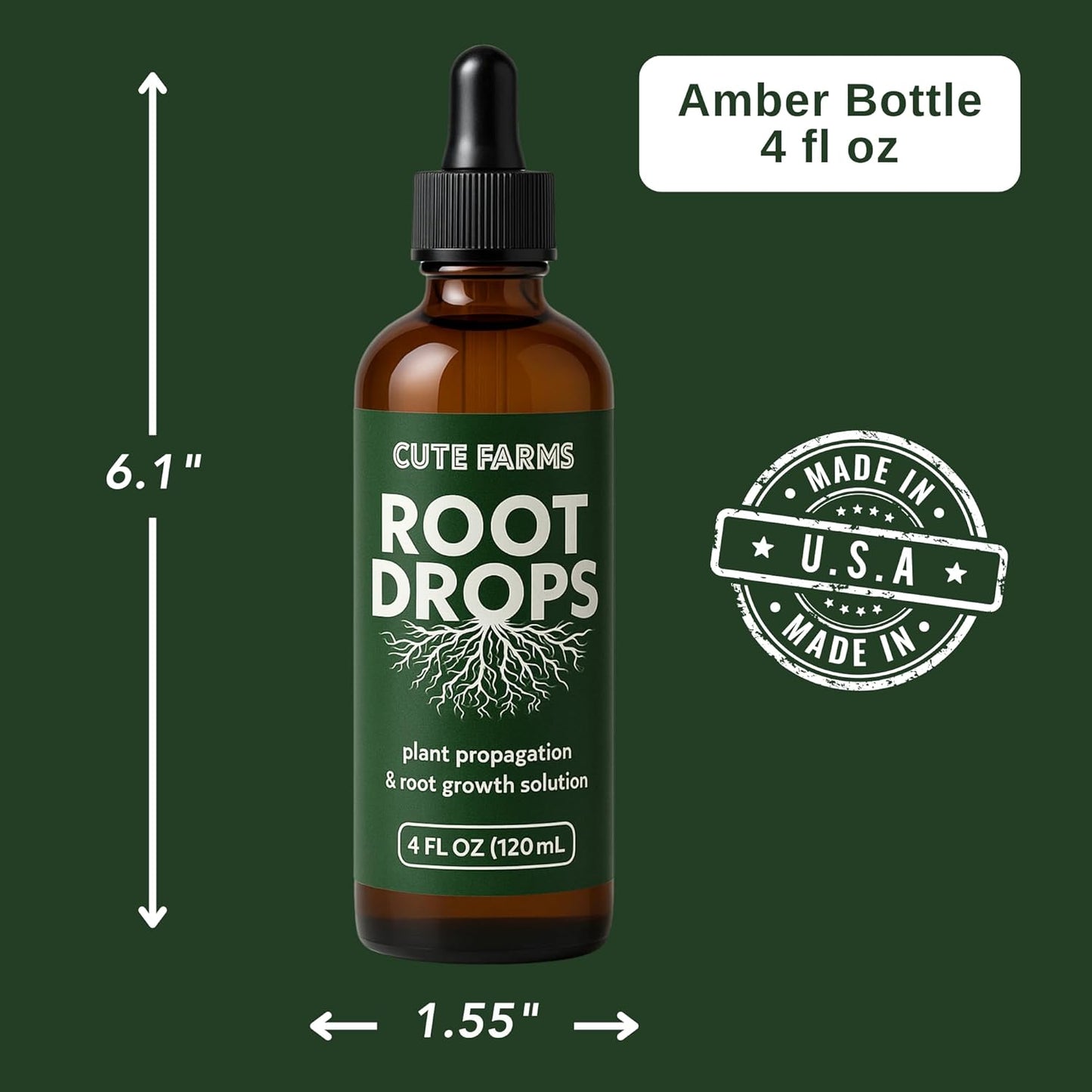 Root Drops - Liquid Rooting Booster for Rapid Growth | Stronger Roots & Reduced Transplant Shock | 4 oz