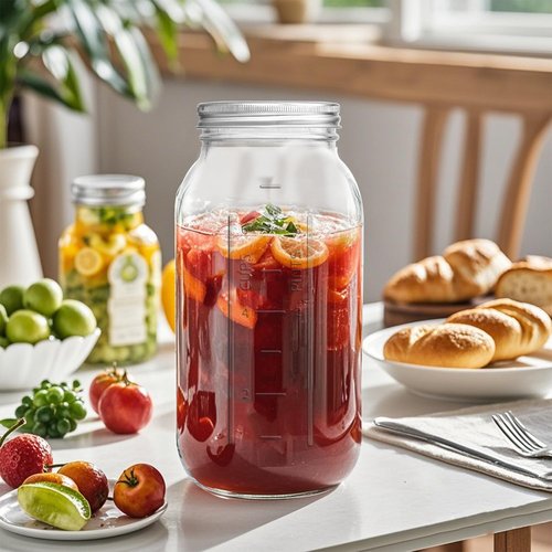 eleganttime 64 oz Mason Jar Wide Mouth 3 Pack,Large Half Gallon Mason Jar with Airtight Lid,Big 1/2 Gallon Big Mason Jars for Canning,Pickling, Fermentation and Preservation