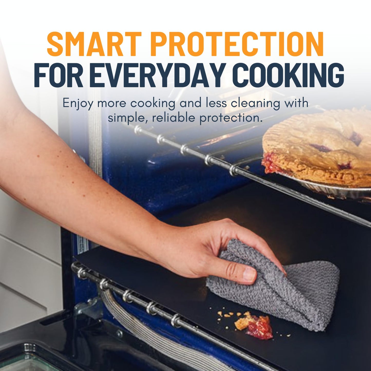 Oven Liners for Bottom of Oven - 4 Pack Large Heavy Duty Mats, 17”x25” Non-Stick Reusable Liner for Electric, Gas, Toasters, Grills - BPA & PFOA Free Kitchen Accessory to Keep It Clean (Black)