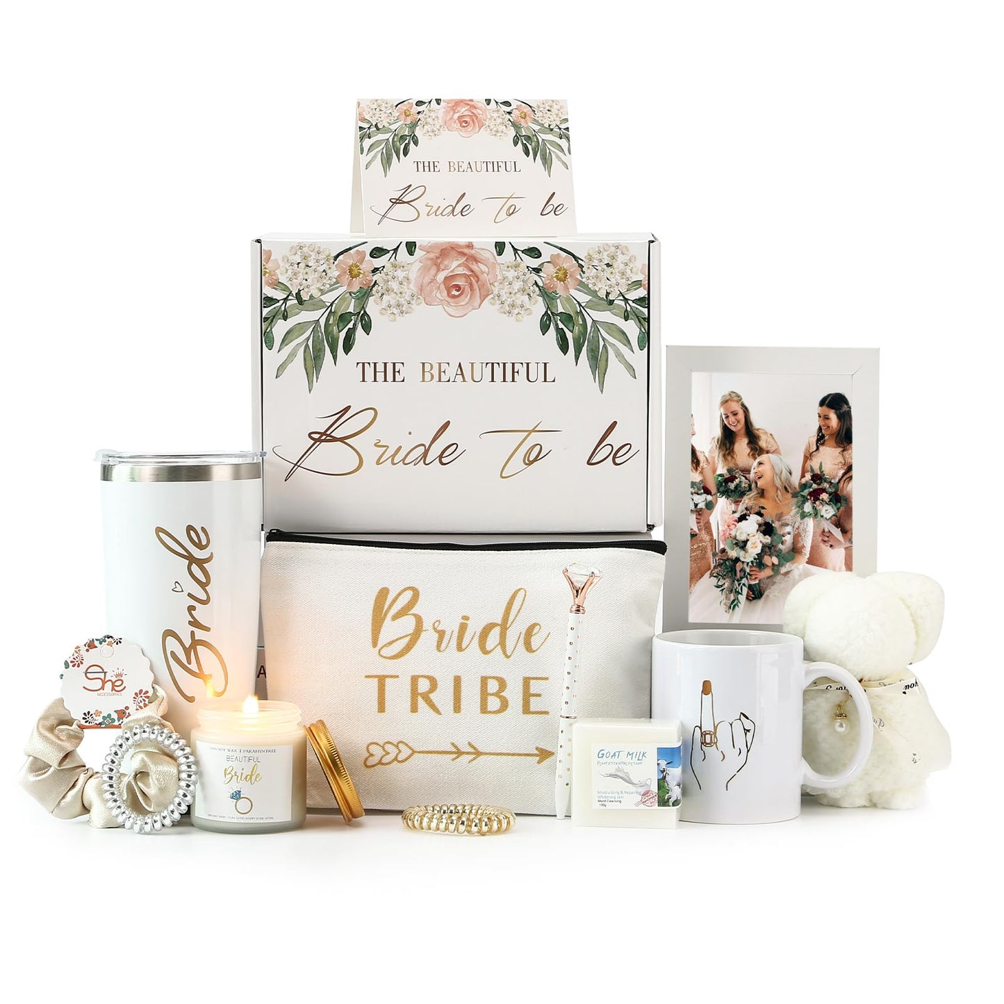 DHQH Bride To Be Gifts Bridal Shower Gift Box Bride Gift for Wedding - Stainless Steel & Ceramic Cups Bachelorette Gifts For Bride Ideal Bridal Shower Gifts for Bride to Be