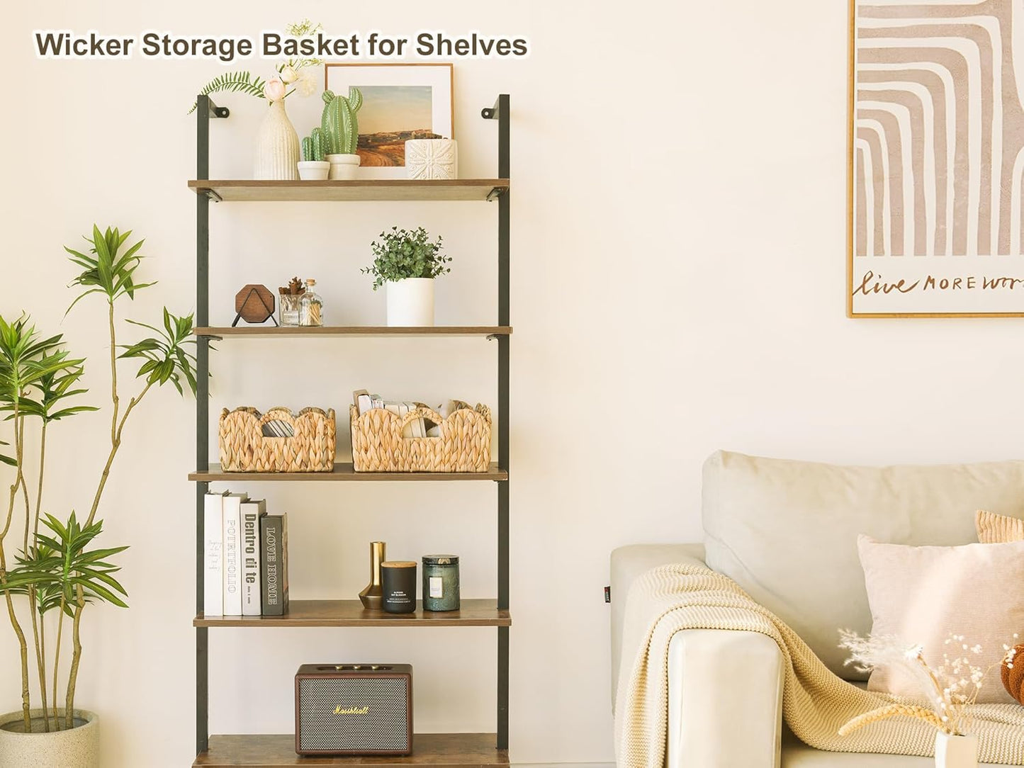 StorageWorks Scalloped Wicker Baskets - Stylish Rattan Storage Bins with Handles | 2-Pack for Organizing & Decor
