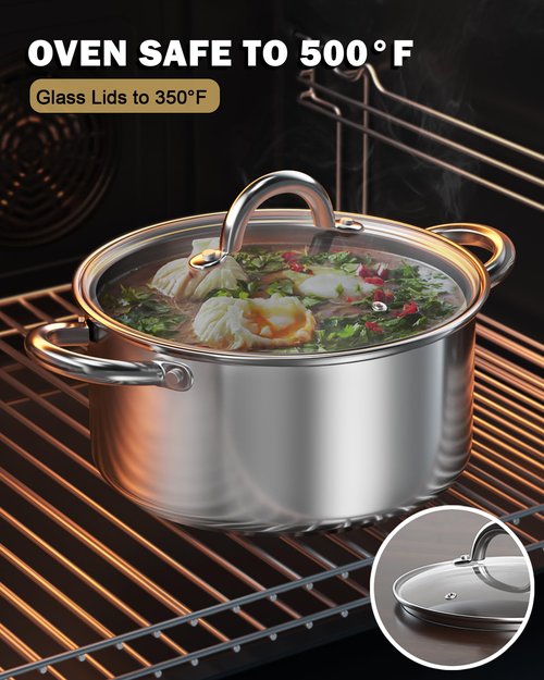 Cook N Home 8 Quart Stainless Steel Stockpot with Lid