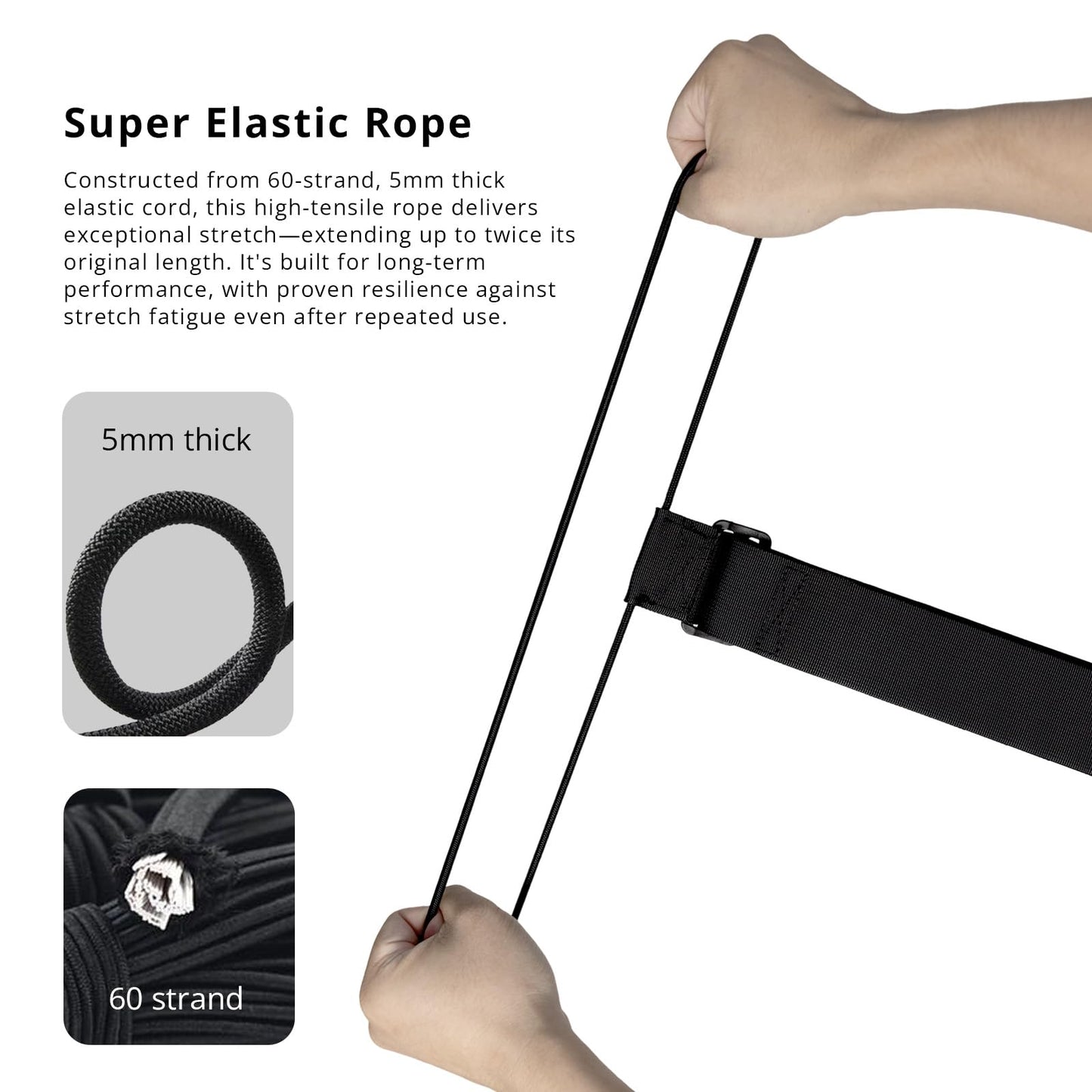 Luggage Straps 3 PCS for Suitcases TSA Approved 2 Short & 1 Long Adjustable Straps with Elastic Thick Rope for Connecting Suitcases and Bags Stably with Strap Buckle and Bottle Buckle Clip, Black