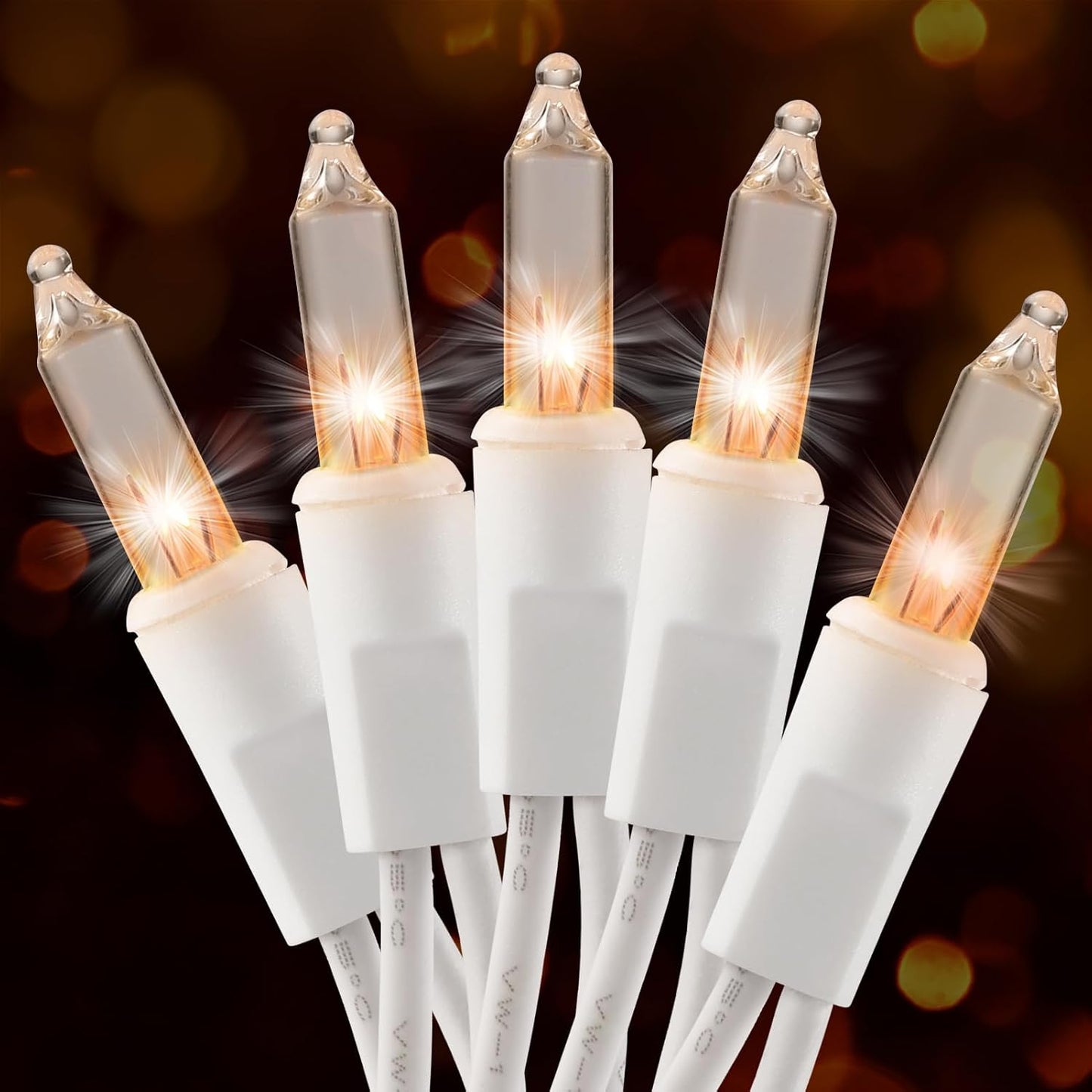 Skiennix Christmas Lights - 50 Count Clear White Mini String Lights | 13ft Warm White Indoor/Outdoor Decor