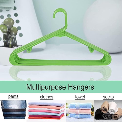 Durable Plastic Hangers 20 Pack - Non-Slip Slim Space Saving Design for Jackets, Suits, Coats | Green