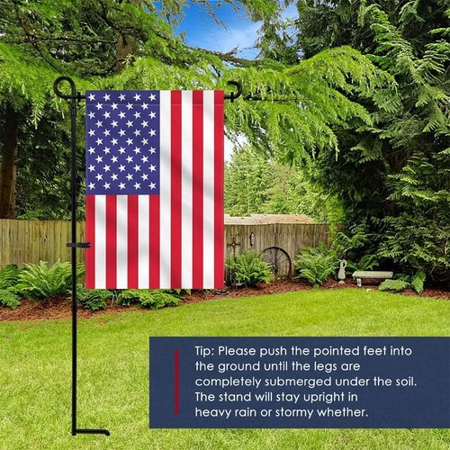 Hogardeck Garden Flag Holder - Sturdy Weather-Proof Metal Stand with Stopper & Clip | Fits American & Fall Flags