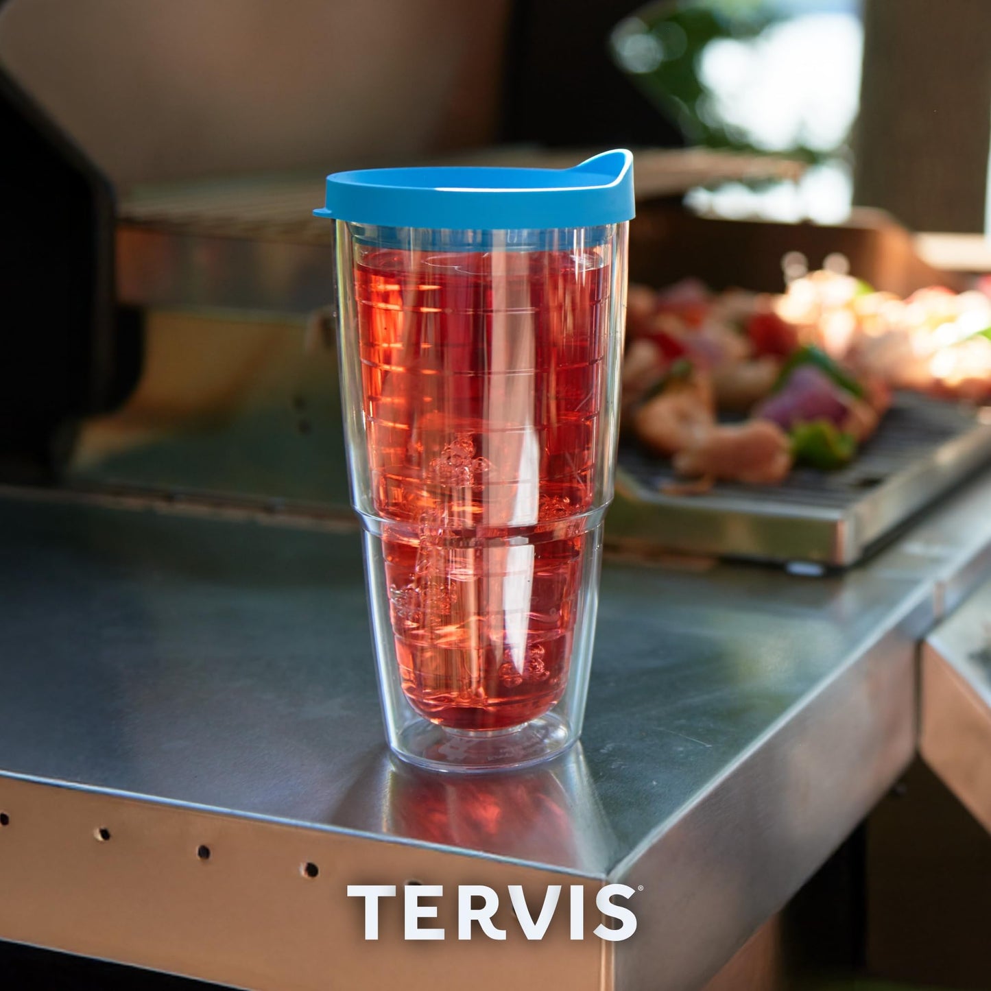 Tervis Clear & Colorful Tabletop Made in USA Double Walled Insulated Tumbler Travel Cup Keeps Drinks Cold & Hot, 24oz, Quartz