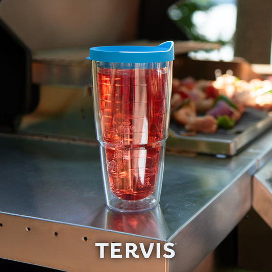 Tervis Margaritaville - It's 5 O'Clock Somewhere - Red Parrot Made in USA Double Walled Insulated Tumbler Travel Cup Keeps Drinks Cold & Hot, 24oz 2pk, Classic