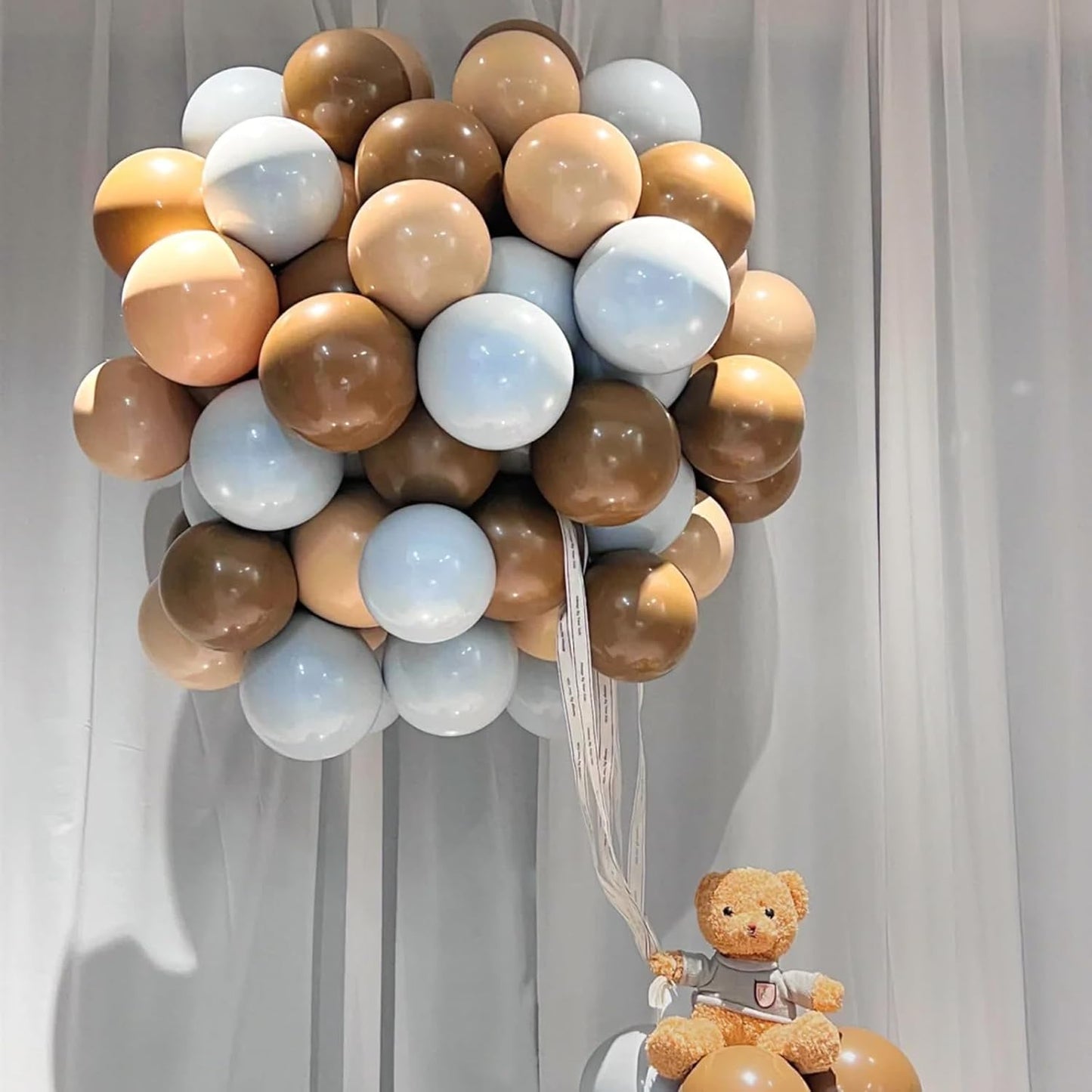 Voircoloria 12-Inch Khaki Balloons - 105-Pack Latex Party Balloons for Birthdays & Weddings