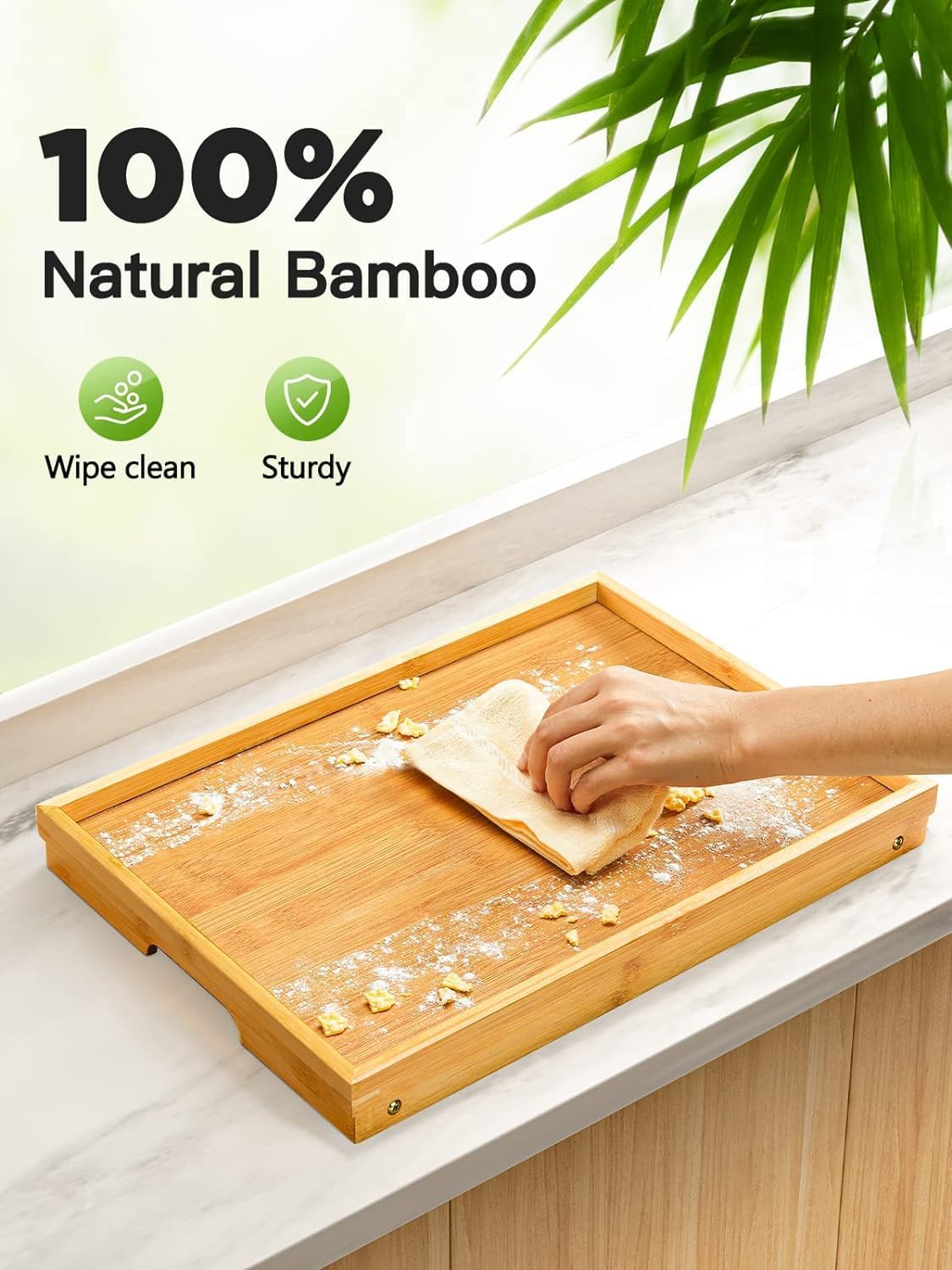 Pipishell Bamboo Bed Tray Table - Foldable Legs for Breakfast, Laptop Use | Versatile Snack Tray