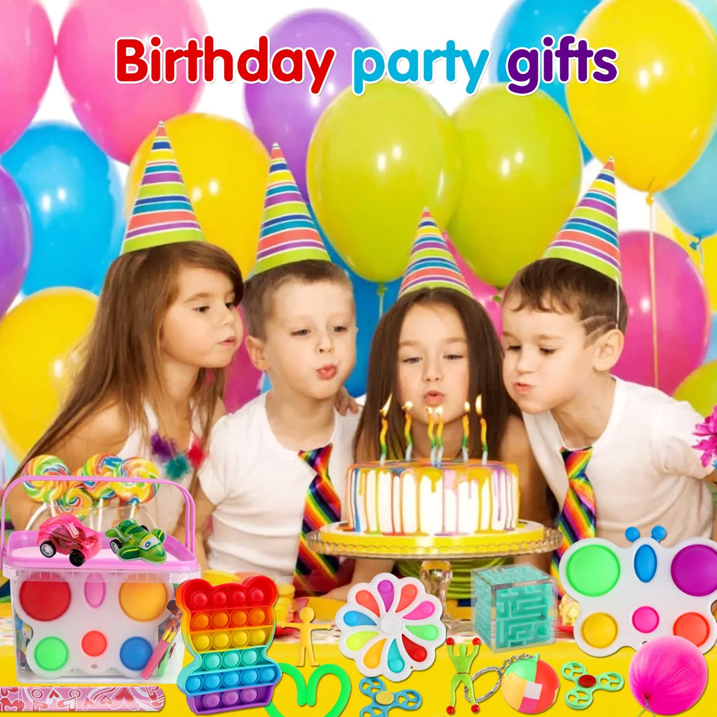160 pcs Fidget Toys Pack, Party Favors For Kids 8-12 Mini Autism Sensory Toy Goodie Bag Pinata Stuffers Treasure Box School Prizes Birthday Party Supplies Halloween Treat Xmas Gifts For Boys Girls 4-8