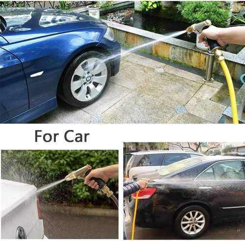 FANHAO Heavy Duty Metal Garden Hose Nozzle - 4 Spray Patterns for Efficient Watering & Washing