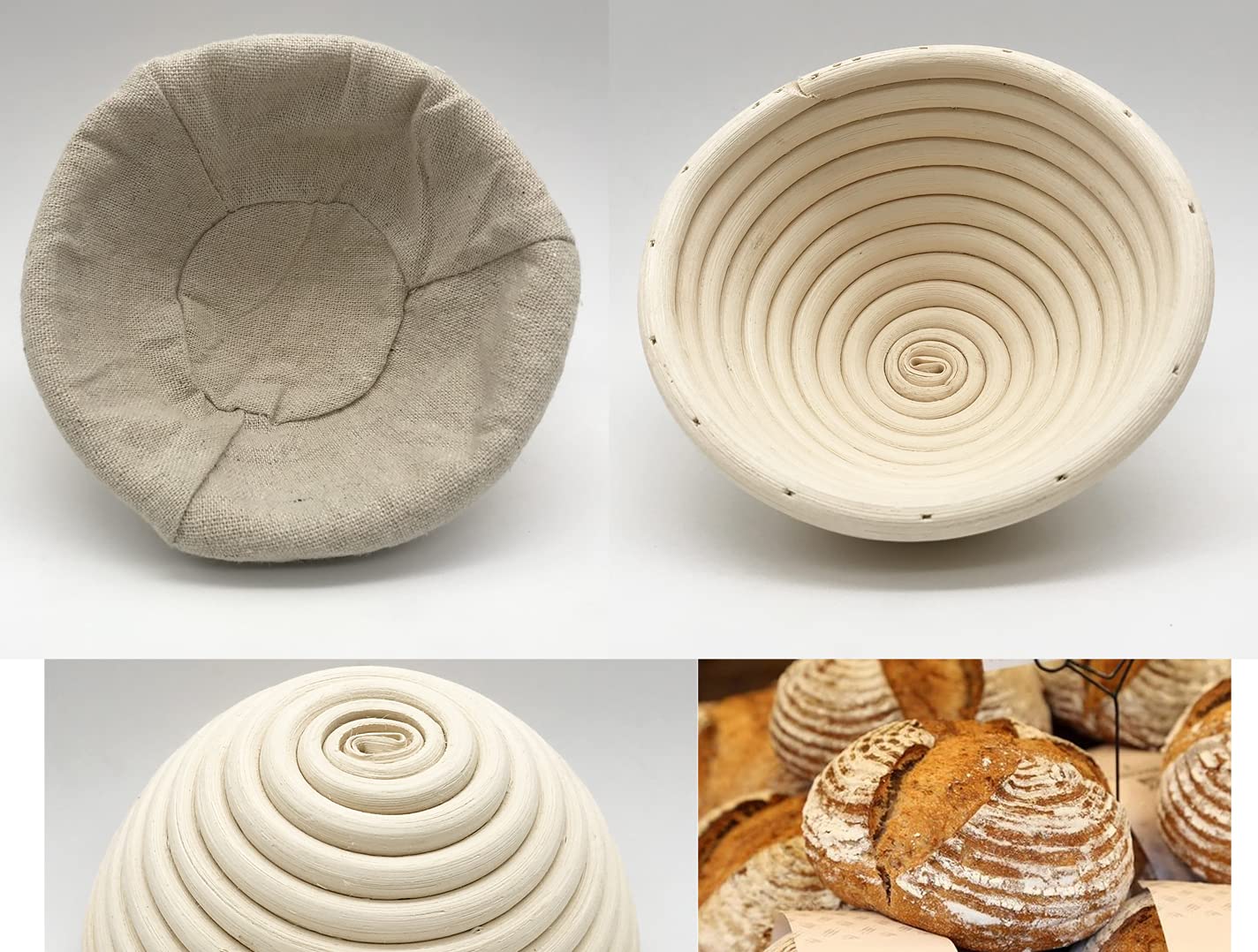 5 Inch Round Bread Proofing Basket Sourdough Rising Rattan Bowl for Artisan Bread Home Baking, 2 Pack