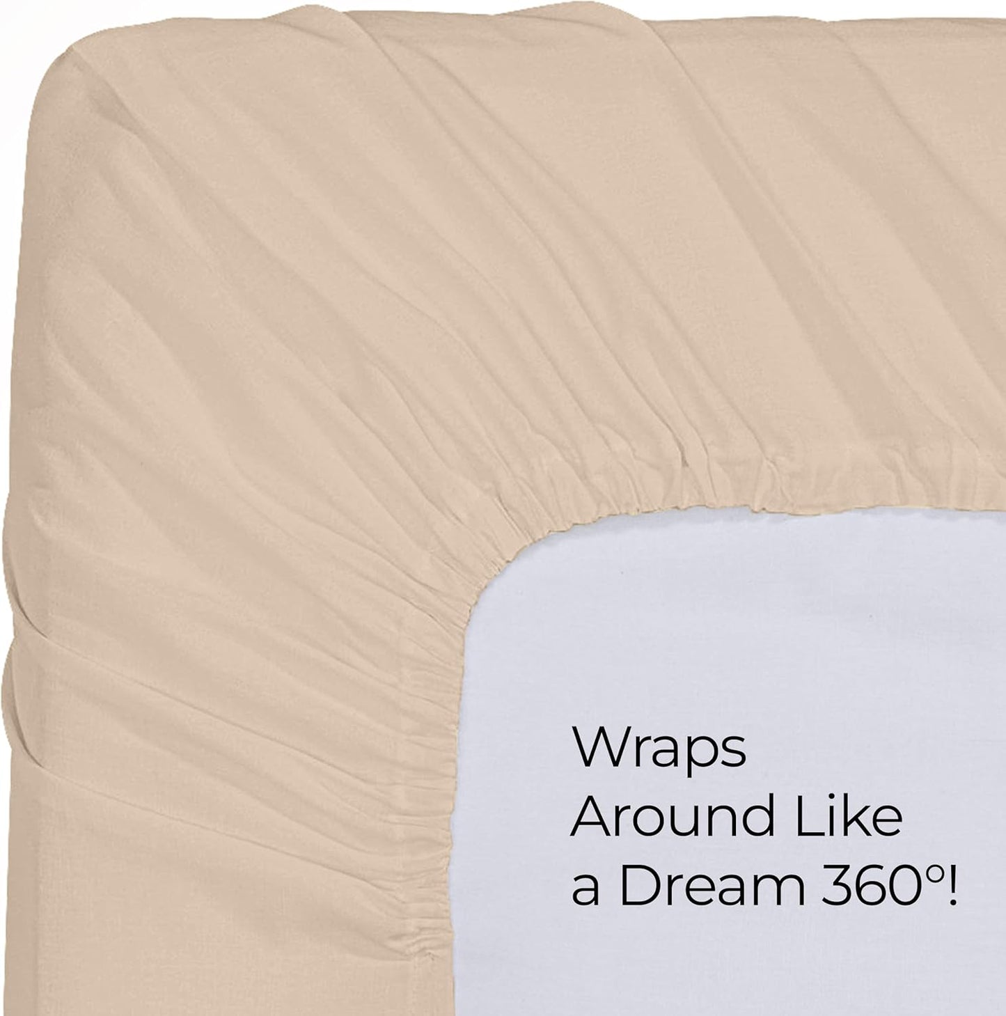 Utopia Bedding Full Fitted Sheet - Soft Microfiber - Deep Pocket - Easy Care - Beige Color