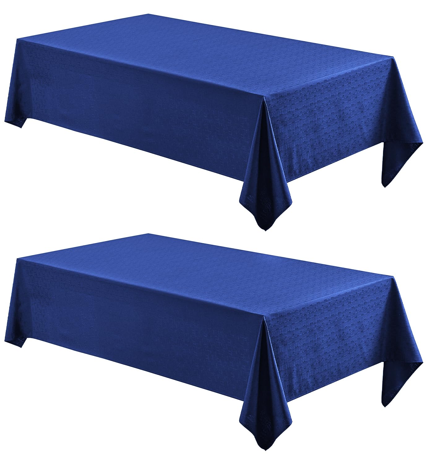 Veblandy 2 Pack Rectangle Tablecloth, 60x104 inch, Water Resistant Wrinkle Free Linen Textured Table Cloth Washable, Decorative Fabric Table Cover for Dining, Party and Camping, Royal Blue