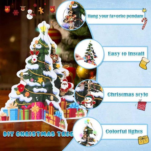 Advent Calendar 2025 | Kids' 24-Day Christmas Countdown with 22 DIY Charm Beads & 2 Bracelets - Red & Green