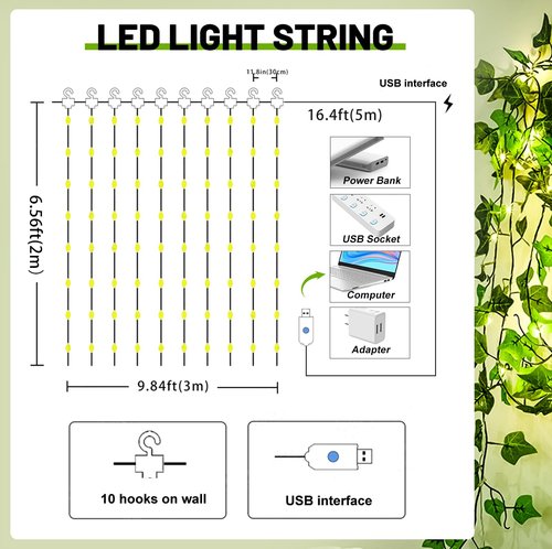 HXWEIYE 12 Pack Artificial Ivy Greenery Garland with 200LED Fairy Curtain String Light, Fake Hanging Plants Vines for Wedding Party Garden Greenery Decor Outdoor Indoor Wall Decoration