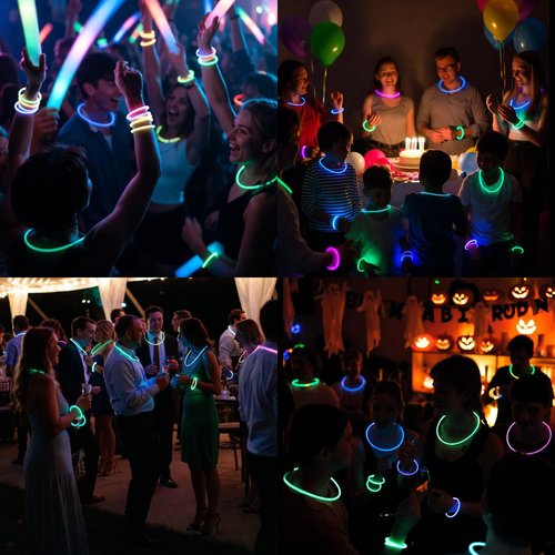 207 Glow Sticks Bulk Party Pack, Halloween Glow Sticks For Kids Camping, Glow In The Dark Sticks,8” Glow Party Supplies Bracelets with Connectors