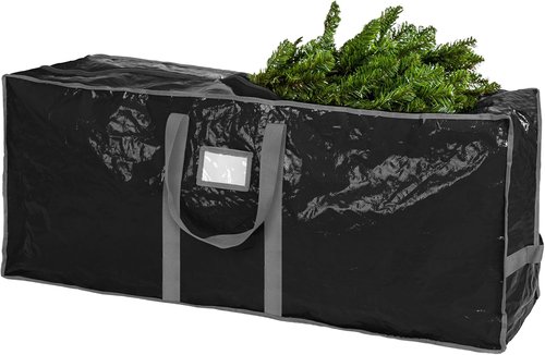 Handy Laundry Christmas Tree Storage Bag - Heavy Duty Waterproof Protection for 7.5 Ft Xmas Tree | Dual Zipper & Reinforced Handles - Black