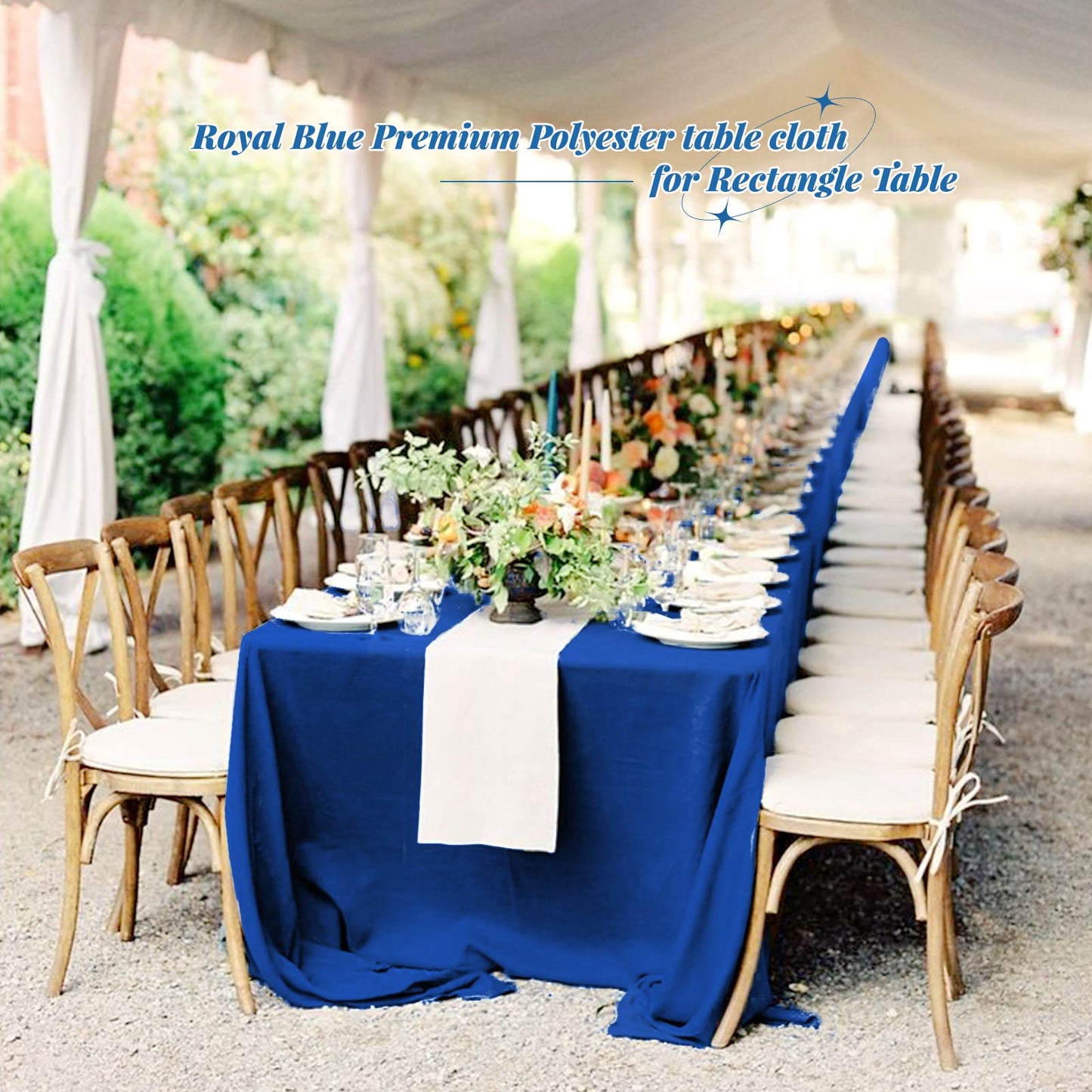 Pesonlook 10Pack Royal Blue Table Clothes for 8ft Rectangle Tables, 60 x 126 Inch Rectangle Tablecloth Anti-Wrinkle Washable Polyester Tablecloths for Wedding Reception Banquet Party