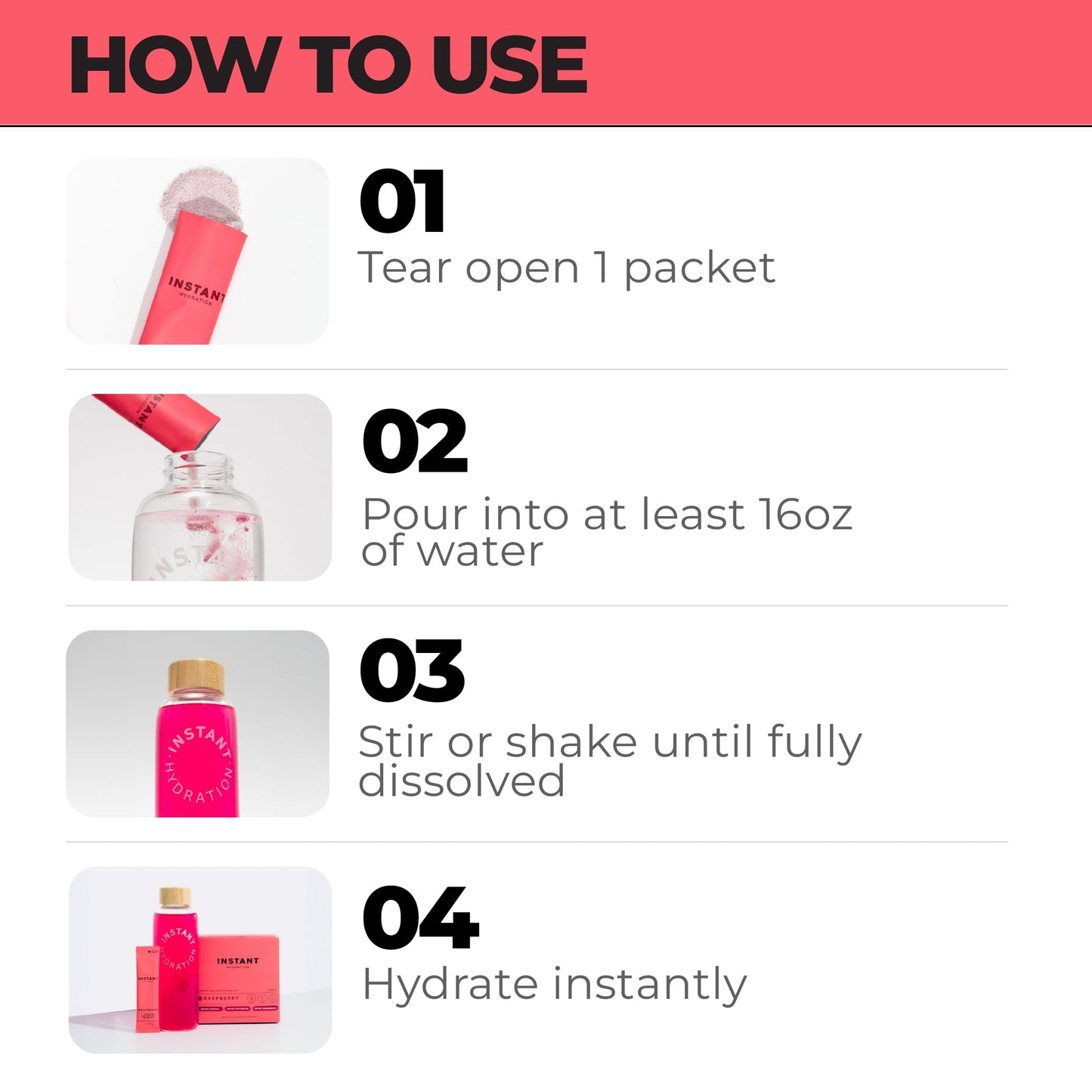 Instant Hydration Electrolytes Powder Packets - Raspberry Electrolyte Drink Mix - Zero Sugar - Keto, Vegan, Gluten-Free, Non-GMO - Boost Recovery, Brain Health, Muscle & Tissue Support- 30 Sticks