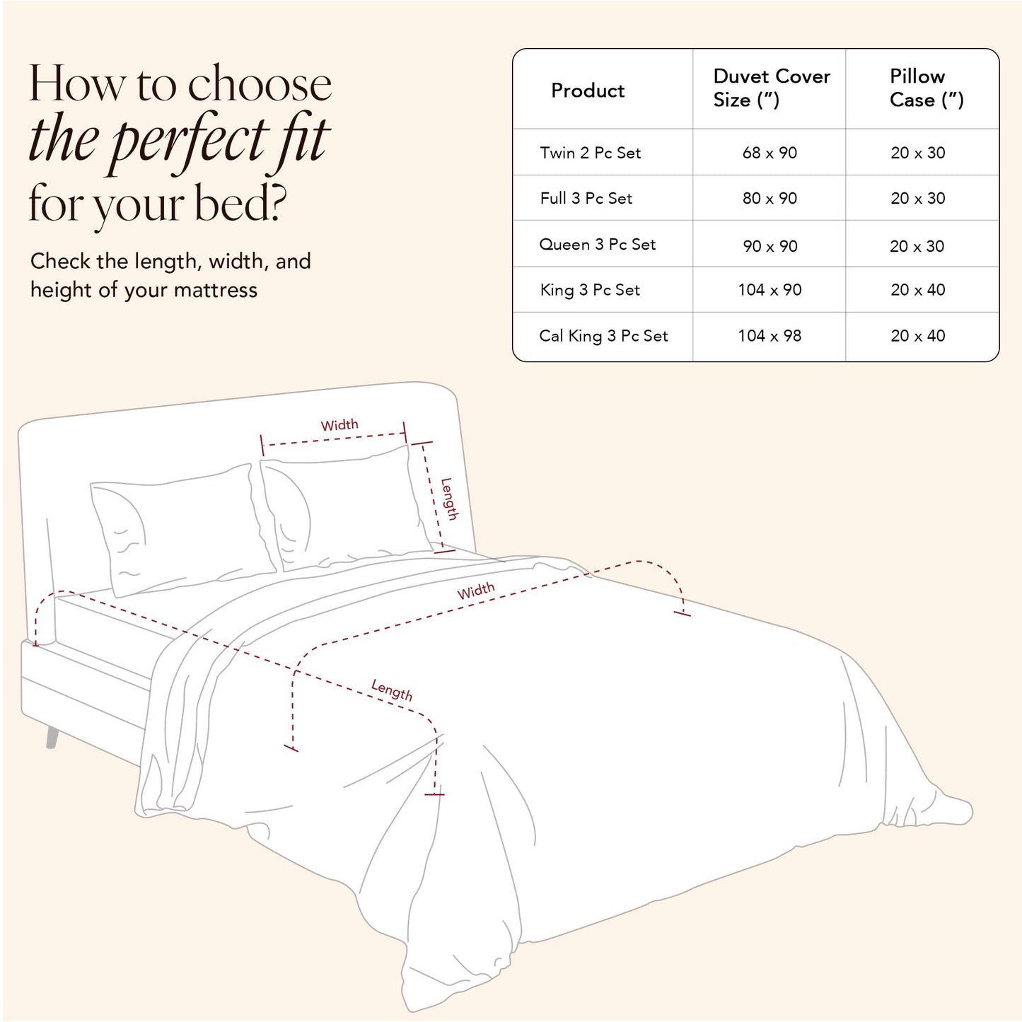 Stoa Paris Luxury Satin Queen Duvet Cover Set 3PCs, 300TC Silk-Like Bedding for Hot Sleepers, Skin & Hair Safe, Hidden Zipper + 2 Pillow Shams 20x30”, No Comforter Included, Vogue - Caramel, Wine