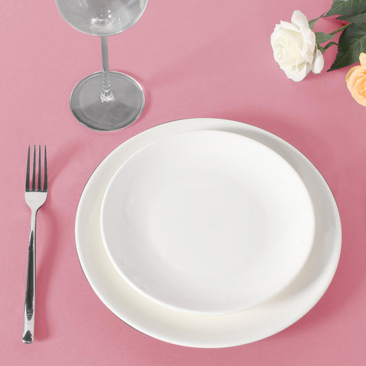 sancua Round Tablecloth 132 Inch Diameter, 6 Pack - Circle Polyester Fabric Table Cloth for Wedding Party Reception Banquet Birthday, Washable Formal Table Cover (Fit 54-96 Inch Tables), Pink