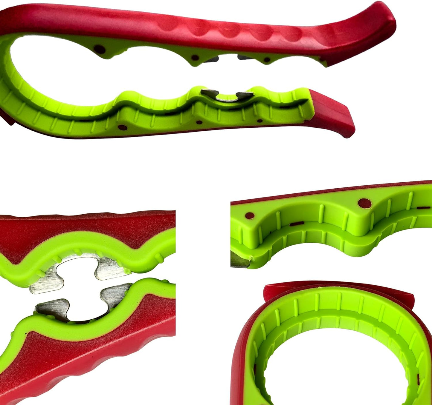 Skiennix 5-in-1 Jar Opener - Non-Slip Easy Grip Tool for Weak Hands | Red Color for Stubborn Lids
