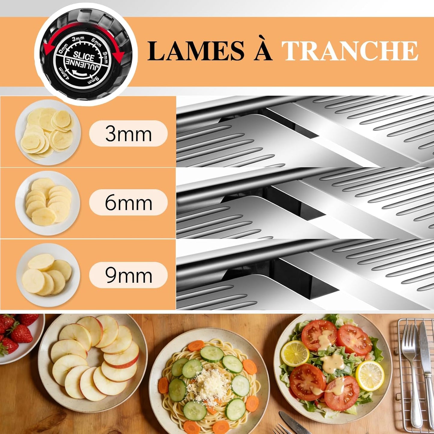Mastertop Adjustable Mandoline Food Slicer - Stainless Steel Vegetable & Fruit Cutter | Perfect for Onions, Potatoes, Tomatoes, Carrots