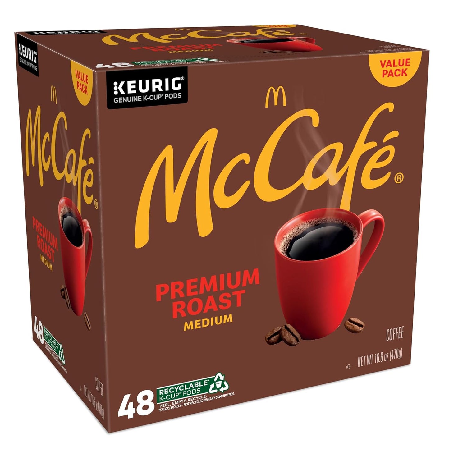 McCafé Premium Roast K-Cup Pods - Medium Roast Coffee, 48 Count for Rich Flavor & Convenience