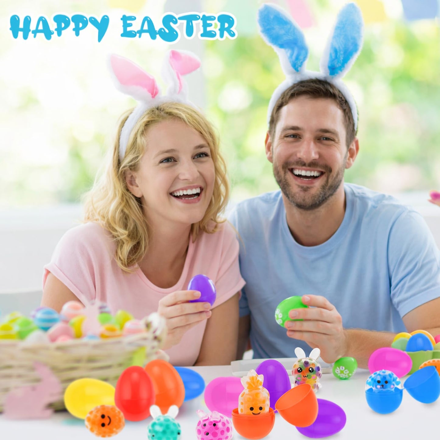 Mljsh 12 Pack Prefilled Easter Eggs with Squeeze Toys Inside, Easter Basket Stuffers Easter Egg Fillers, Gift Exchange and Party Favors