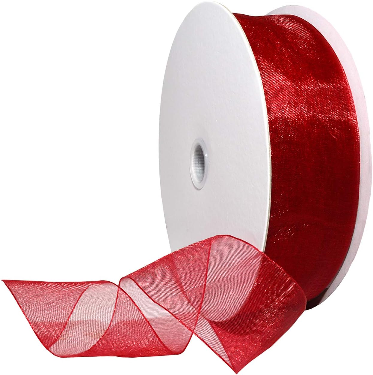 Red Organdy Nylon Ribbon - 5/8 Inch x 100 Yards | Morex 91803/100-609